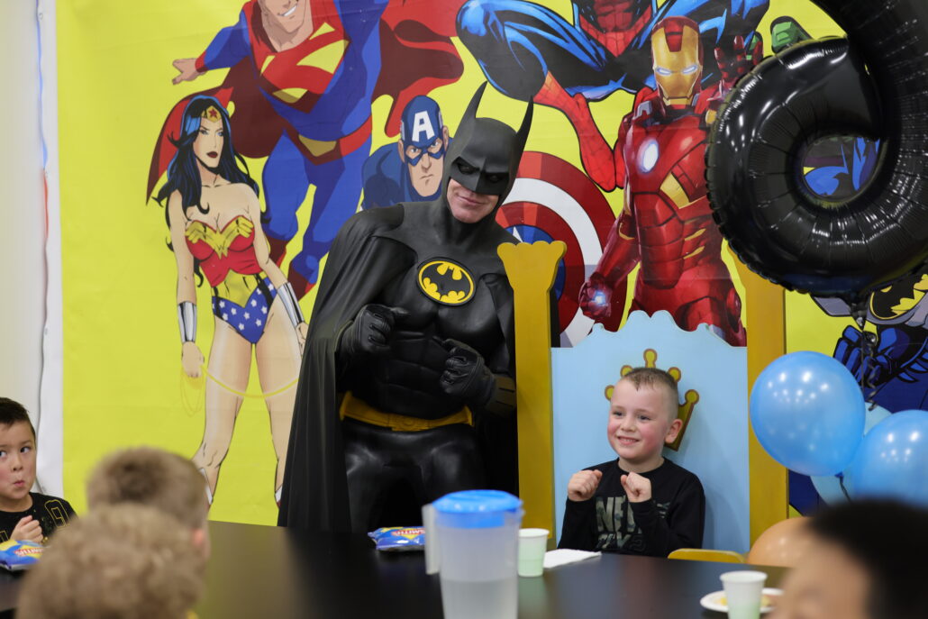 batman visits lollypops children’s playland