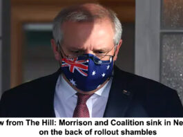 Morrison and Coalition sink in Newspoll on the back of rollout shambles header