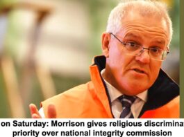 Morrison gives religious discrimination bill priority over national integrity commission header