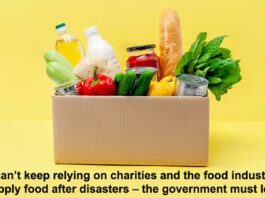 We cant keep relying on charities and the food industry to supply food after disasters – the government must lead