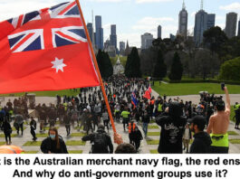 Why anti government groups use the red ensign header